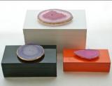 Color acrylic box with agate