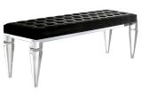 Acrylic bench with black PU Leather