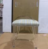 Aghost Acrylic Chair With Linen Fabric cushion