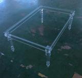 Acrylic furniture parts in coffee table frame
