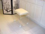 Clear acryli vanity stool with wheel / casters