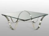 Steel base coffee table with Glass top